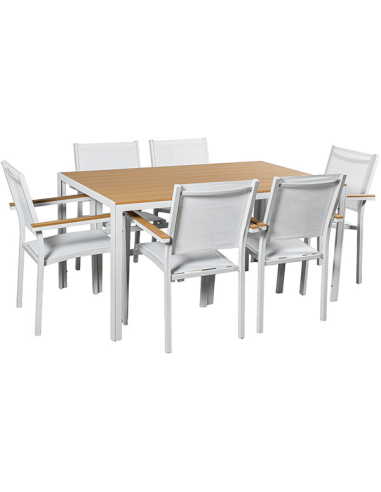 Mesa de comedor rectangular exterior...