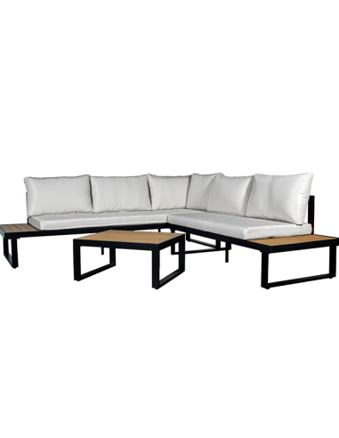 Set Cannes sofá esquinero negro