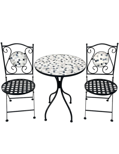 Set Miami 2 sillas y mesa hierro con...