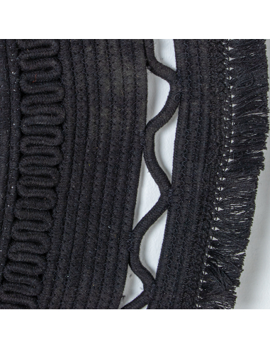 Alfombra círculo mimbre 150 cm negro Alfombra círculo mimbre 150 cm negro