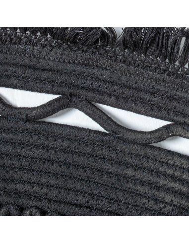 Alfombra círculo mimbre 150 cm negro Alfombra círculo mimbre 150 cm negro