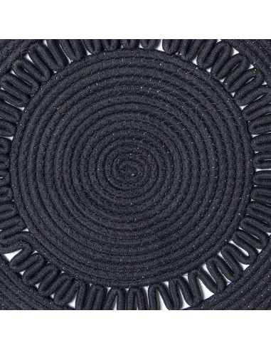 Alfombra círculo mimbre 150 cm negro Alfombra círculo mimbre 150 cm negro