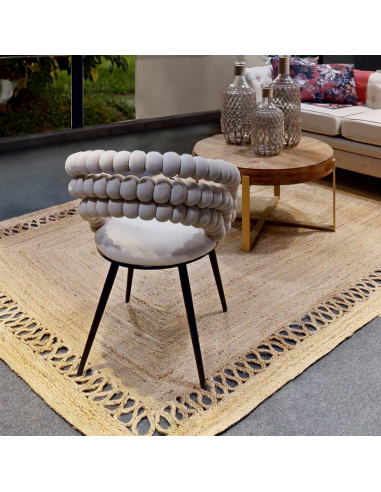 Alfombra yute 170 cm rectangular calado