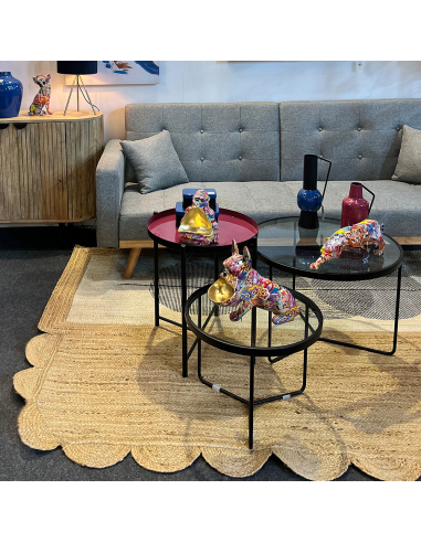 Alfombra yute 230 cm borde dentado