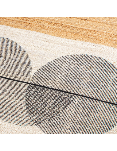 Alfombra yute 170 cm combinada con ondas Alfombra yute 170 cm combinada con ondas