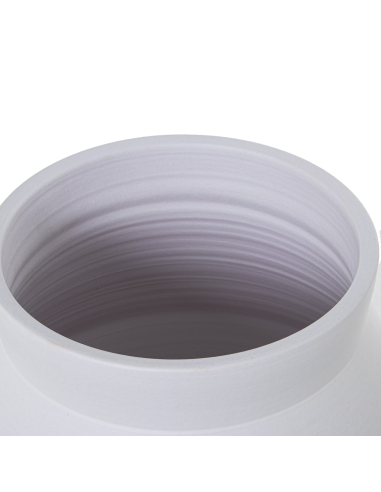Jarrón cerámica texturada 38 cm blanco