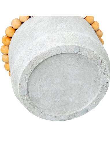 Macetero cerámica 30 cm bolitas madera