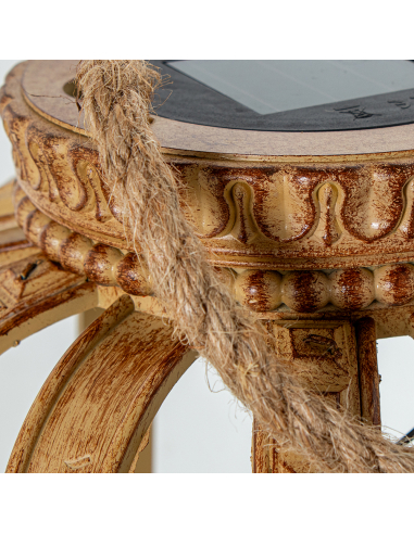 Lámpara solar sobremesa vela LED calado