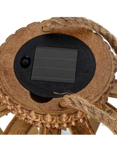 Lámpara solar sobremesa vela LED calado