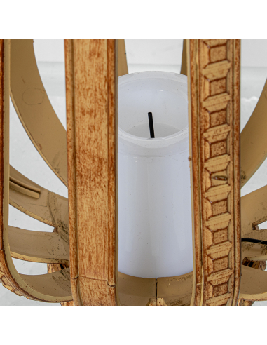 Lámpara solar sobremesa vela LED calado