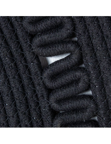 Alfombra círculo mimbre 120 cm negro