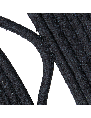 Alfombra círculo mimbre 120 cm negro