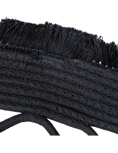 Alfombra círculo mimbre 120 cm negro