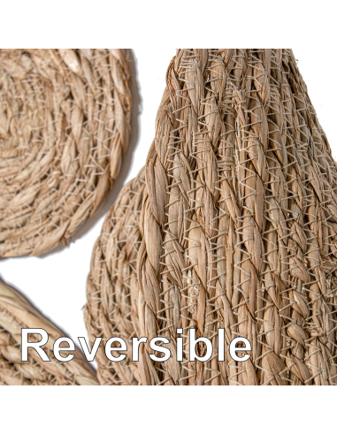 Alfombra redondeles mimbre 120 cm