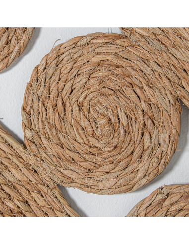 Alfombra redondeles mimbre 120 cm