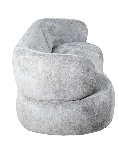 Sofá 3 plazas alargado curvo gris