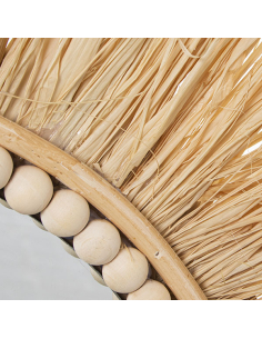 Espejo redondo bolitas madera 2