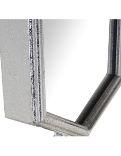Espejo tres hexágonos plateado 2