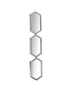 Espejo tres hexágonos plateado
