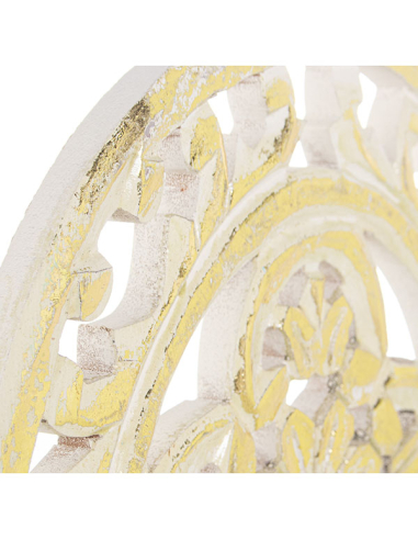 Set 3 retablos redondo flores dorado...