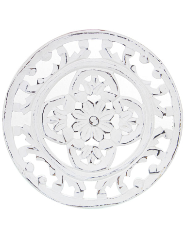 Set 3 retablos redondo flores blanco...