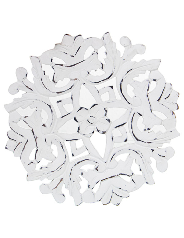 Set 3 retablos redondo flores blanco...