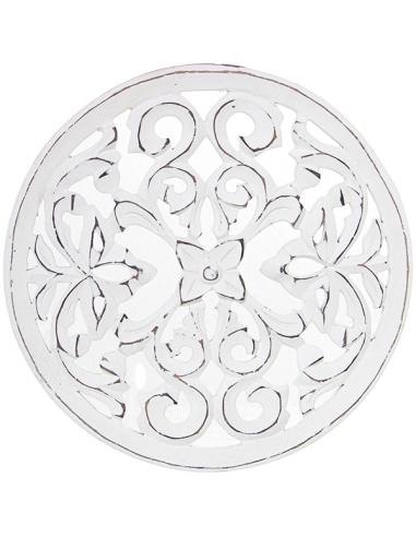 Set 3 retablos redondo flores blanco...