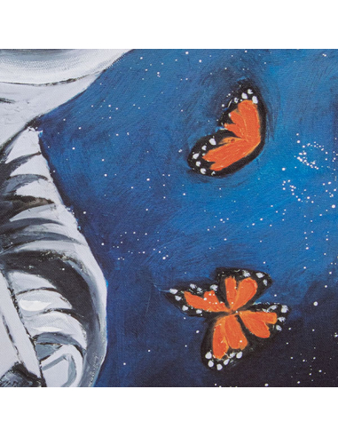 Cuadro lienzo astronauta flores...