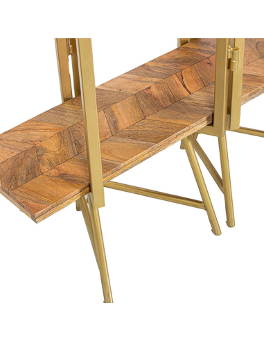 Estantería dorada 3 baldas caballete