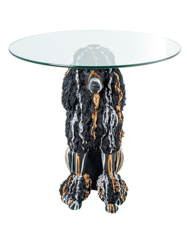 Mesa auxiliar perro resina