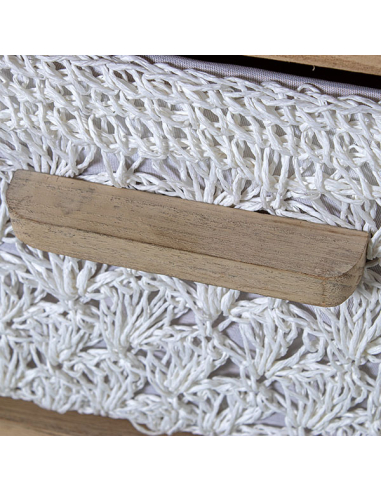 Cajonera 2 cajones tejidos blanco