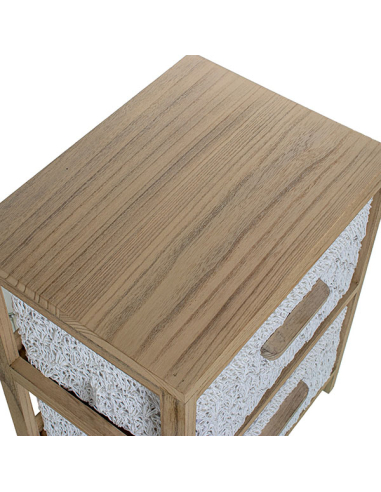 Cajonera 2 cajones tejidos blanco