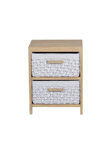 Cajonera 2 cajones tejidos blanco