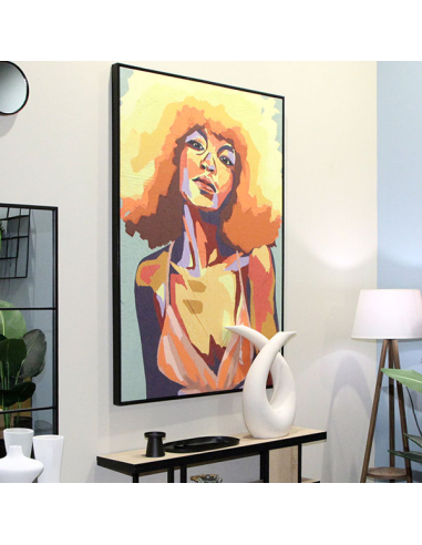 Cuadro lienzo impreso mujer amarillo...