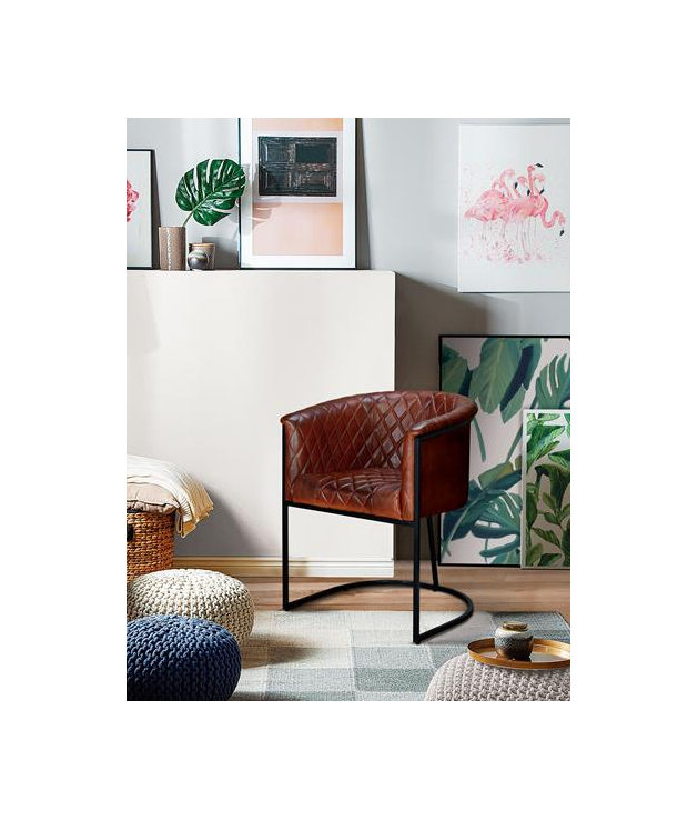 Set 3 Butacas tapizadas en piel con...