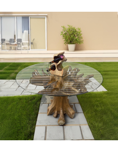 Mesa de comedor raíz teka blanqueada