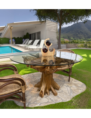 Mesa de comedor raíz teka blanqueada