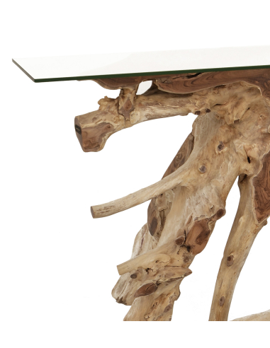 Consola raíz teka pulida Consola raíz teka pulida