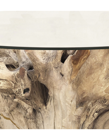 Mesa raíz teka blanqueada cristal Mesa raíz teka blanqueada cristal