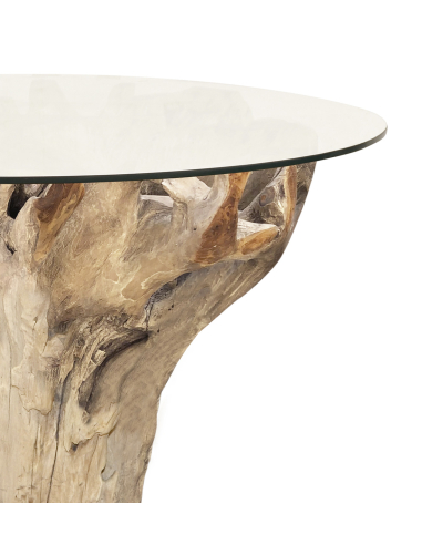 Mesa raíz teka blanqueada cristal Mesa raíz teka blanqueada cristal