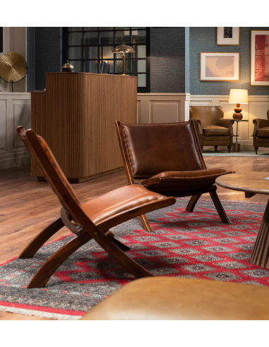 Sillón bajo plegable piel