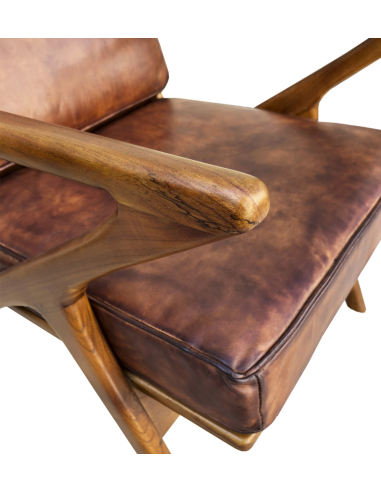 Sillón natural cojín piel