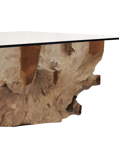 Mesa centro raíz teka blanqueada