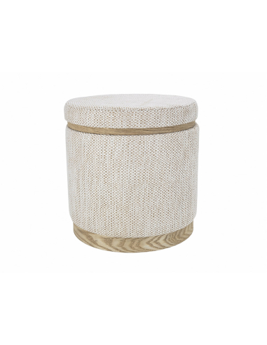 Puff Tor natural con tapa aro madera...