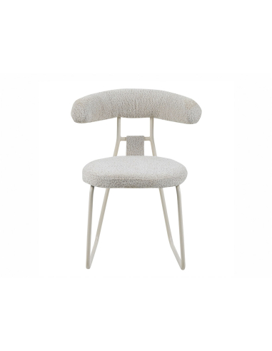 Silla de comedor Kirk rizo suave beige
