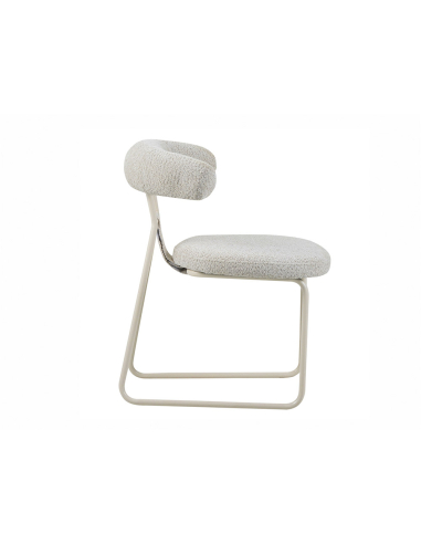 Silla de comedor Kirk rizo suave beige