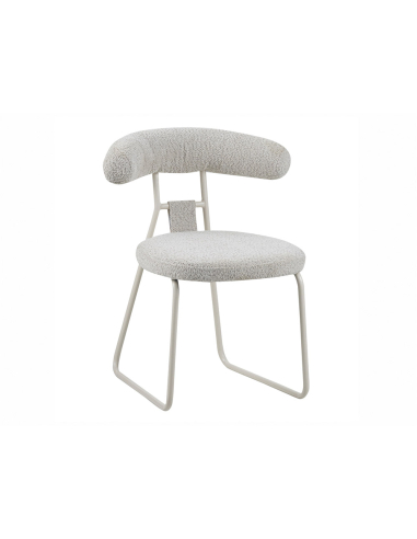Silla de comedor Kirk rizo suave beige