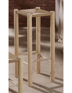 Taburete madera natural con...