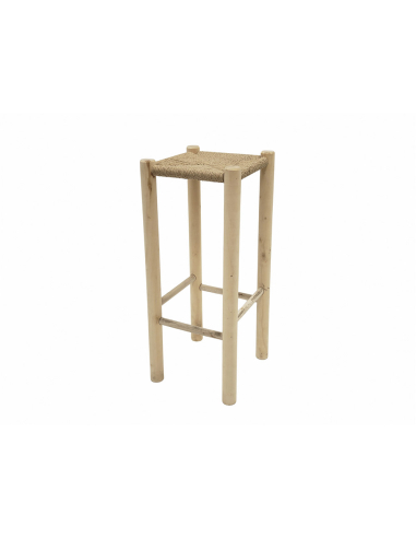 Taburete madera natural con asiento... Taburete madera natural con asiento...