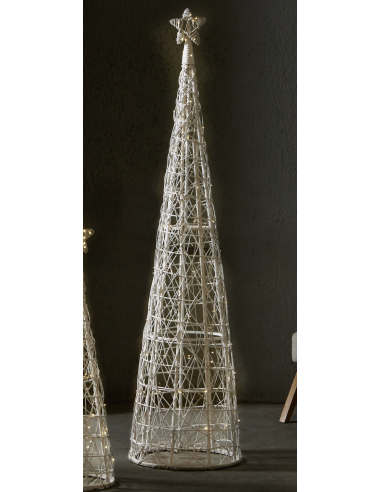 Árbol de navidad cónico blanco led...